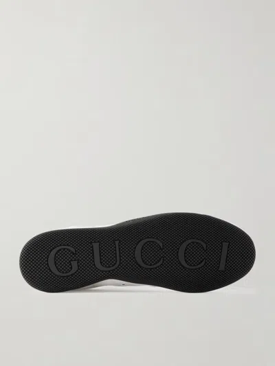 Gucci Shift Leather Sneakers In White
