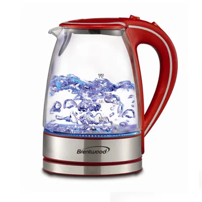 Brentwood Tempered Glass Tea Kettles, 1.7-liter, Red In Red