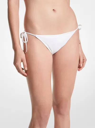 Michael Kors Stretch Nylon Bikini Bottom In White
