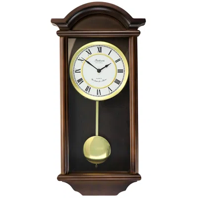 Bedford Clock Collection George 22 Inch Chestnut Wood Chiming Pendulum ...
