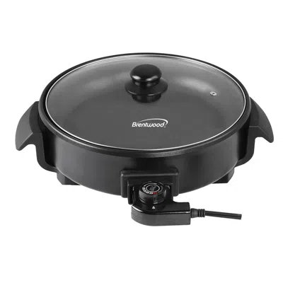 Brentwood 12 Inch Round Non-stick Electric Skillet With Vented Glass Lid In Black 12 Inch Round Non-stick Electric Skillet With Vented Glass Lid In Black In Black