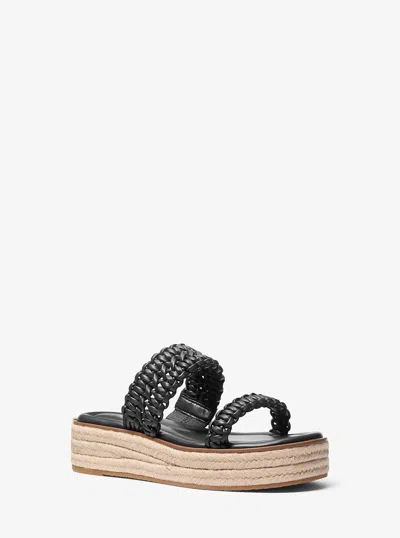 Michael Kors Audrina Braided Slide Sandal In Black