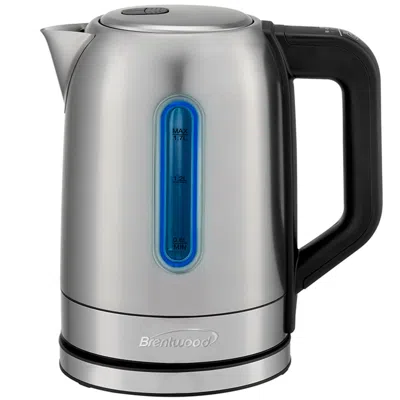 Brentwood 1500 Watt Stainless Steel 1.7 Liter Electric Kettle With 5 Temperature Presets In Silver In Silver