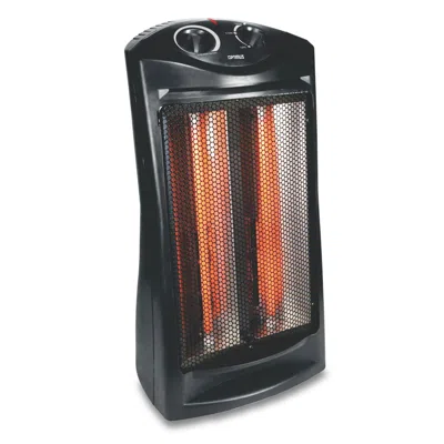 Optimus Fan Forced Tower Quartz Heater With Thermostat In Black