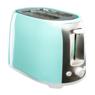 Brentwood Cool Touch 2 Slice Extra Wide Slot Toaster In Blue In Green