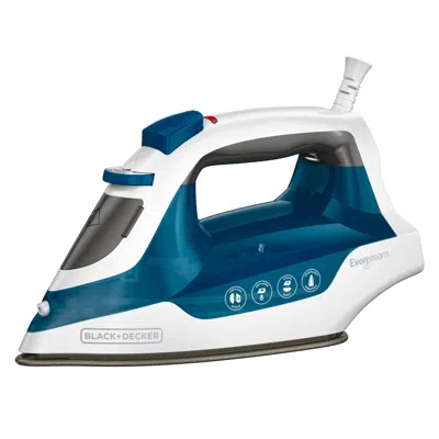 Black & Decker Easy Steam Nonstick Compact Iron In Blue With Even Steam In Multi