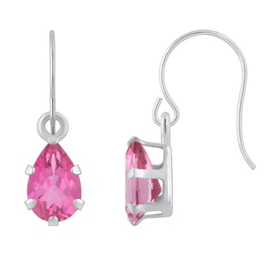 Glistening Jewels 10k Gold 6x4mm Pear Shape Pink Topaz Drop Earrings In Pink