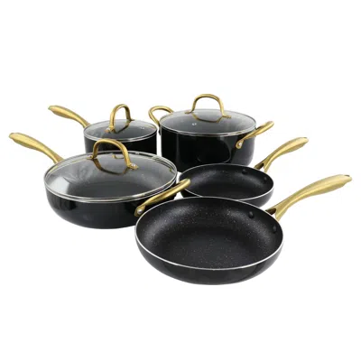 Gibson Home Ellsworth 12 Piece Aluminum Nonstick Cookware Set In Black