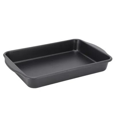 Oster Teston Platinum Collection 13x9 Inch Nonstick Carbon Steel Baking Pan In Matte Black In Silver