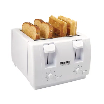 Better Chef 4 Slice Dual-control Toaster In White 4 Slice Dual-control Toaster In White In White