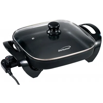 Brentwood 12 In. Electric Skillet With Glass Lid In Black 12 In. Electric Skillet With Glass Lid In Black In Black