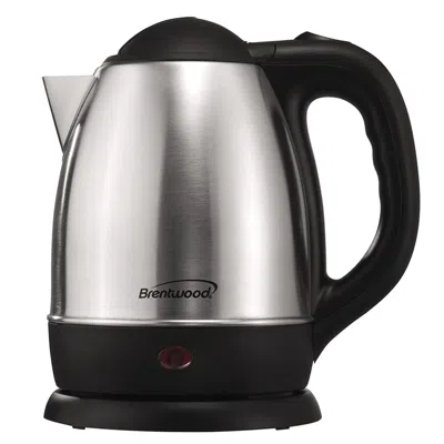 Brentwood 1.2 L Stainless Steel Electric Cordless Tea Kettle 1000w In Brushed Chrome In Black