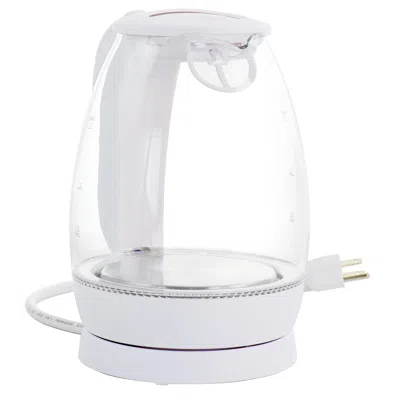 Better Chef 1.7 Liter Glass 360 Degree Cordless Led Electric Kettle In White In White