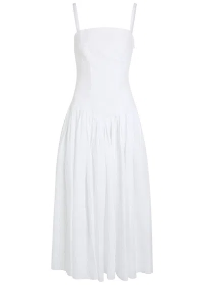 Gabriela Hearst Oriana Linen Midi Dress In White