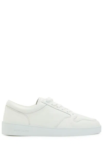 Jude Llow Telier Panelled Grained Leather Sneakers In White