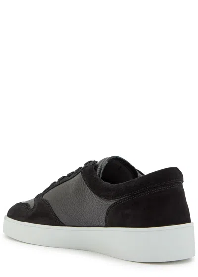 Jude Llow Telier Panelled Grained Leather Sneakers In Black