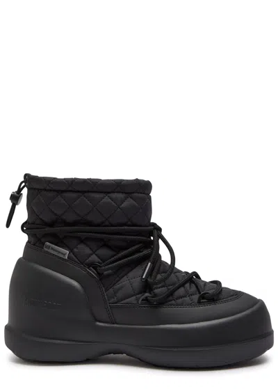 Moon Boot Mezzaluna Quilted Nylon Snow Boots In Black