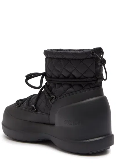 Moon Boot Mezzaluna Quilted Nylon Snow Boots In Black