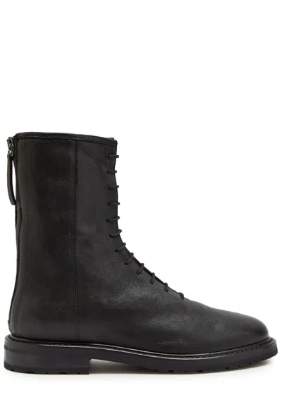Legres Grained Leather Ankle Boots In Black