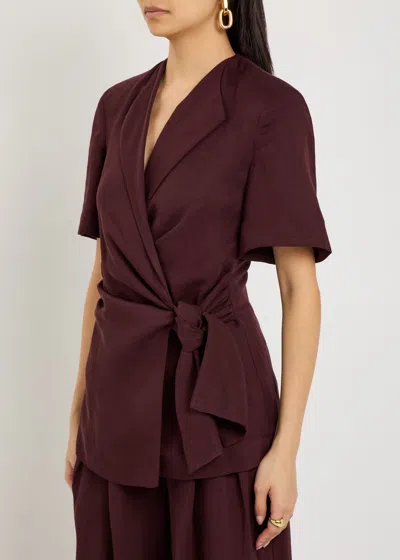 Faithfull The Brand Ida Wrap Blazer In Burgundy