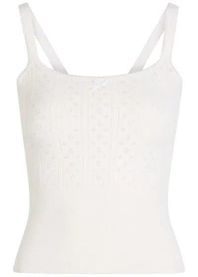 Jw Anderson Pointelle-knit Tank In White