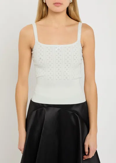 Jw Anderson Pointelle-knit Tank In White