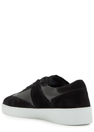 Jude Llow Pierre Panelled Grained Leather Sneakers In Black