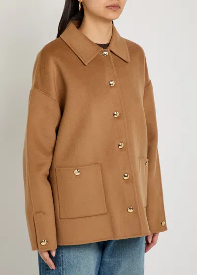 Anine Bing Luca Wool And Cashmere-blend Jacket In Brown