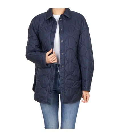Max Mara Long-sleeved Cotton Jacket In Blue