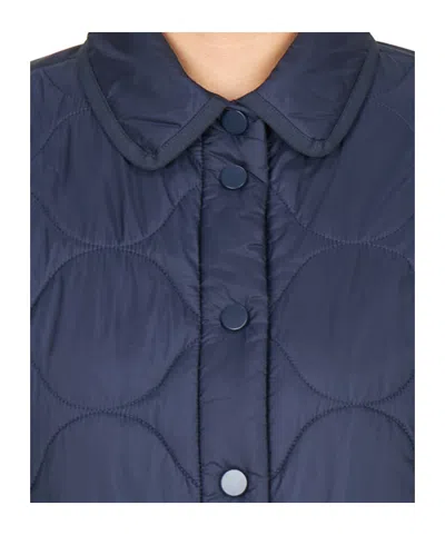Max Mara Long-sleeved Cotton Jacket In Blue