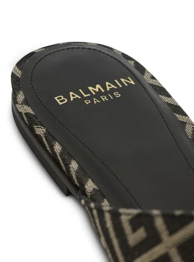 Balmain Flat Monogram Jacquard Anthem Sandals In Multi