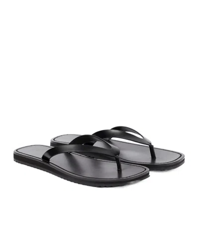 The Row Leather Thong Sandals In Black