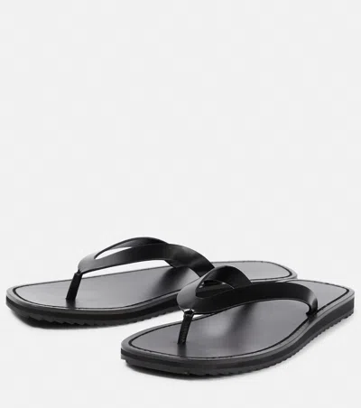 The Row Leather Thong Sandals In Black