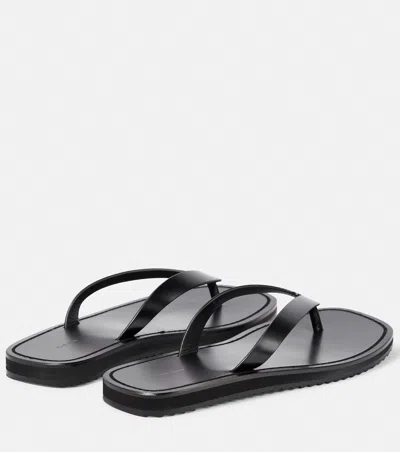 The Row Leather Thong Sandals In Black