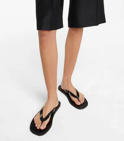 The Row Leather Thong Sandals In Black