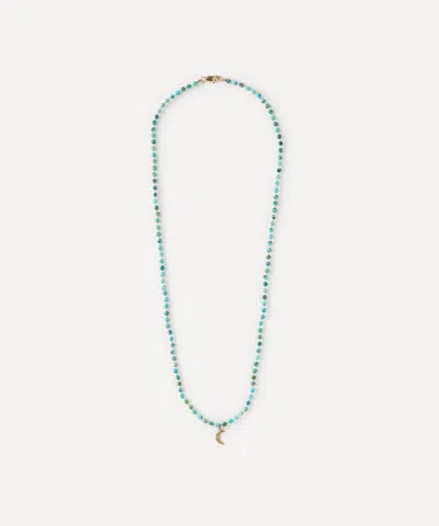 Andrea Fohrman 14ct Gold Turquoise Moon Beaded Necklace In Blue