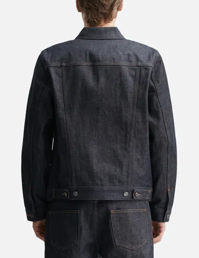 Apc A.p.c. Classic Indigo Denim Jacket With Structured Silhouette In Blue