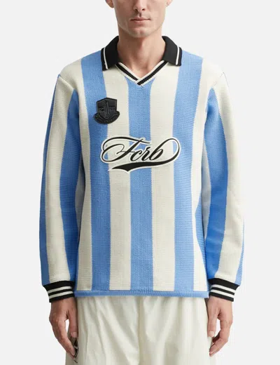 F.c. Real Bristol Stripe Knit Shirt In Multi