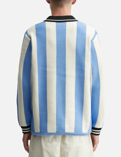F.c. Real Bristol Stripe Knit Shirt In Multi