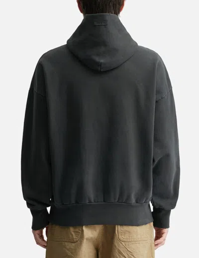 Fear Of God Black Vintage-effect Sweatshirt With Logo Print In Black