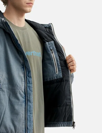Thisisneverthat Denim Down Puffer Jacket In Blue