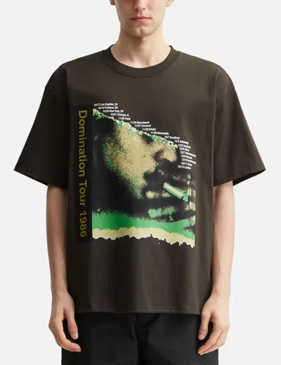 Pleasures Domination Short Sleeve Cotton Graphic T-shirt In Green