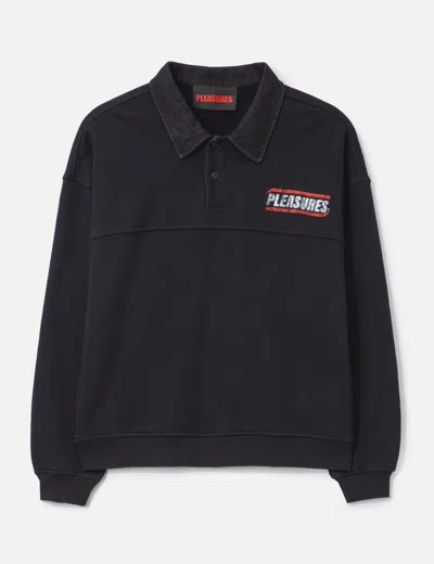 Pleasures Gentle Polo Sweatshirt In Black