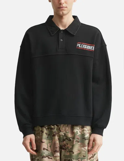 Pleasures Gentle Polo Sweatshirt In Black