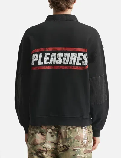 Pleasures Gentle Polo Sweatshirt In Black