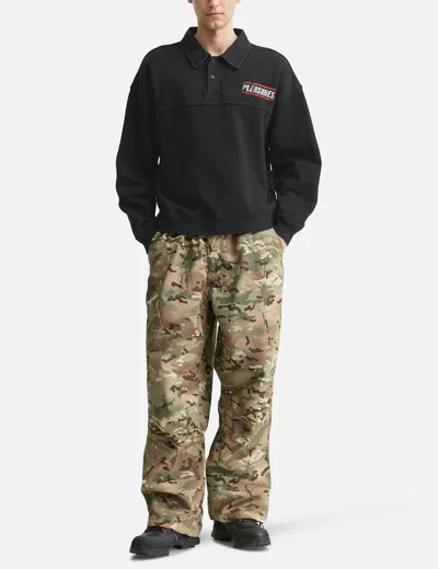 Pleasures Gentle Polo Sweatshirt In Black