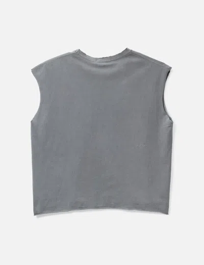 Piet Oversized Raw Edge Sleeveless T-shirt In Gray