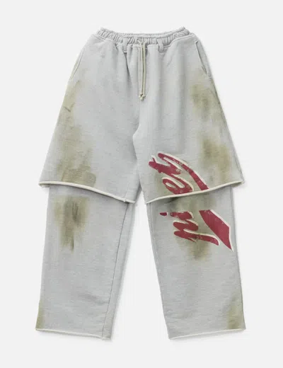 Piet Layered Wide Leg French Terry Trousers In Gray