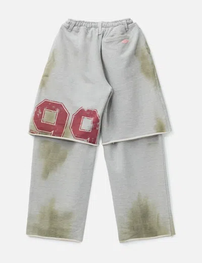 Piet Layered Wide Leg French Terry Trousers In Gray