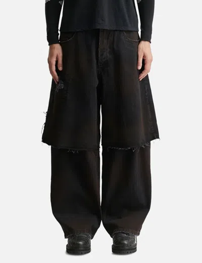 Piet Layered Black Denim Trousers In Black